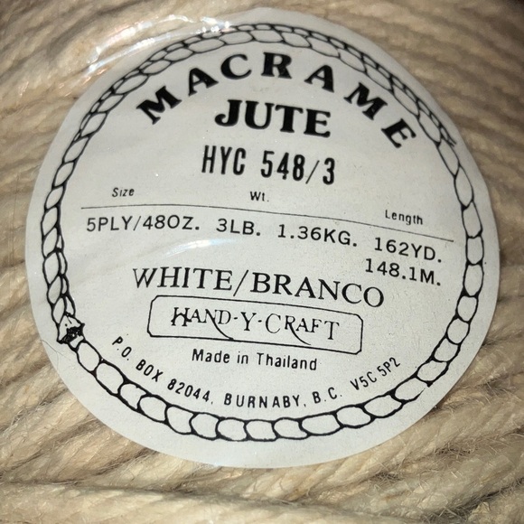 Natural Macrame Jute Yarn 3 lbs - 5 ply - 162 yards 148.1 meters - Picture 3 of 7